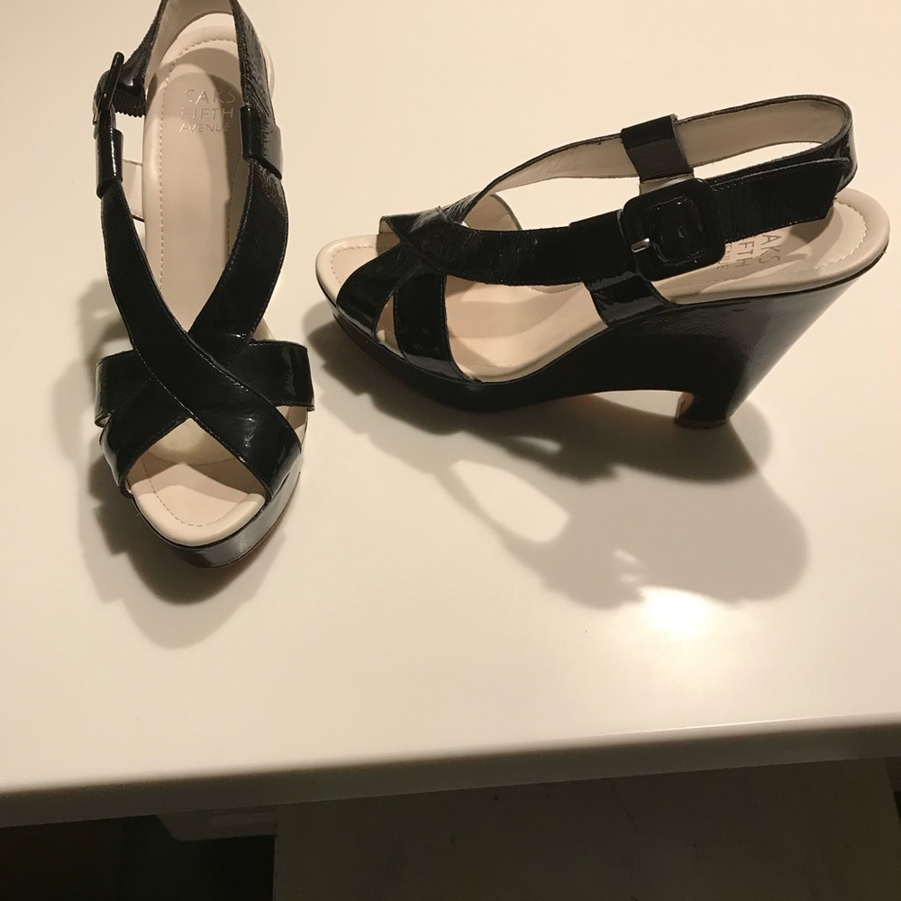 Black patent leather shoes